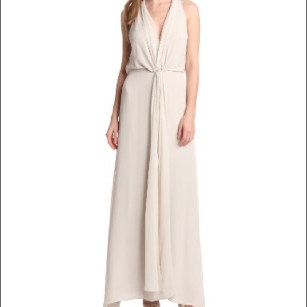 BCBGMAXAZRIA Mara Halter Dress in Canvas